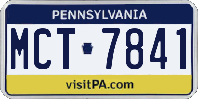 PA license plate MCT7841
