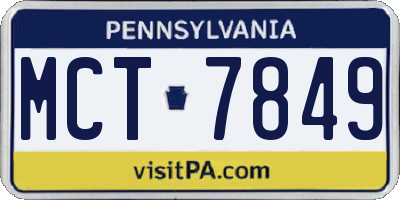 PA license plate MCT7849