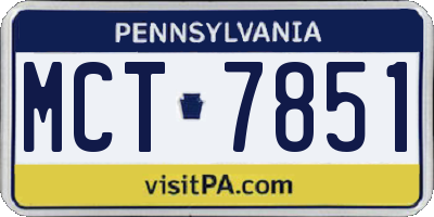 PA license plate MCT7851