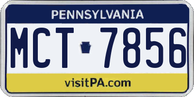 PA license plate MCT7856