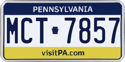 PA license plate MCT7857