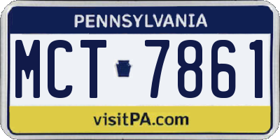 PA license plate MCT7861