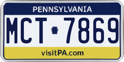 PA license plate MCT7869