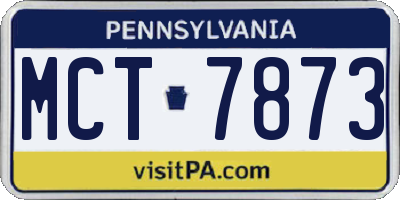 PA license plate MCT7873