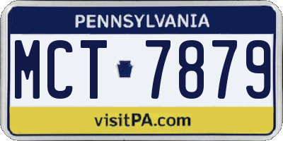 PA license plate MCT7879