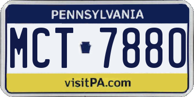 PA license plate MCT7880