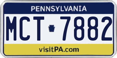 PA license plate MCT7882