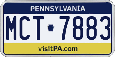 PA license plate MCT7883