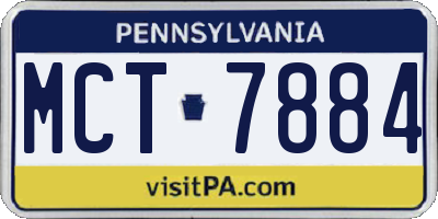 PA license plate MCT7884