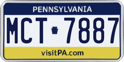PA license plate MCT7887