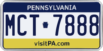 PA license plate MCT7888