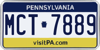 PA license plate MCT7889