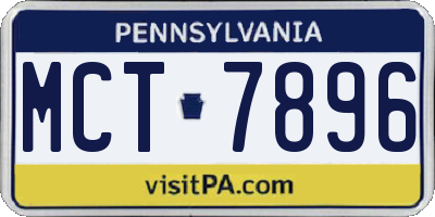 PA license plate MCT7896