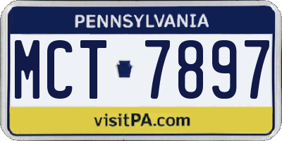 PA license plate MCT7897