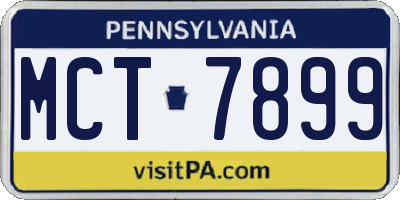 PA license plate MCT7899
