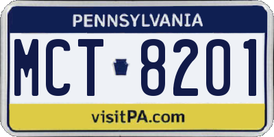 PA license plate MCT8201