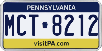 PA license plate MCT8212