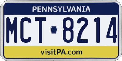 PA license plate MCT8214