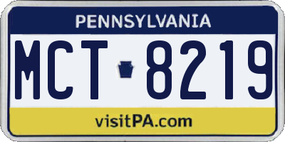 PA license plate MCT8219