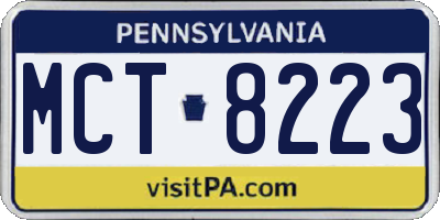 PA license plate MCT8223