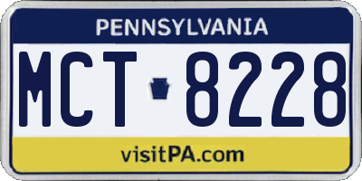 PA license plate MCT8228