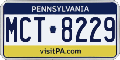 PA license plate MCT8229