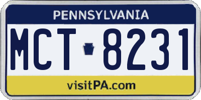 PA license plate MCT8231