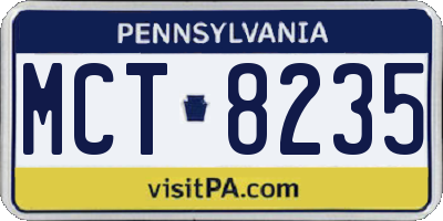 PA license plate MCT8235
