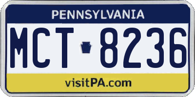 PA license plate MCT8236