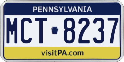 PA license plate MCT8237