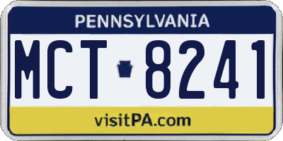PA license plate MCT8241