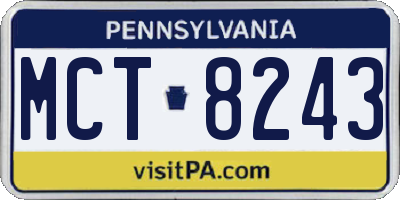 PA license plate MCT8243