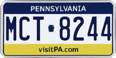 PA license plate MCT8244