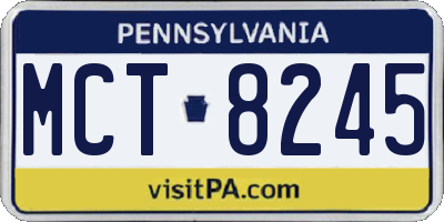 PA license plate MCT8245