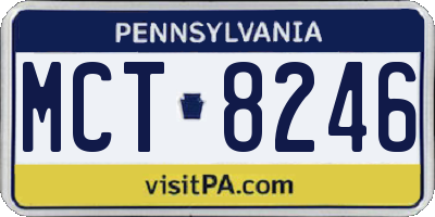 PA license plate MCT8246