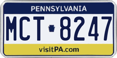 PA license plate MCT8247