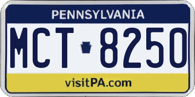 PA license plate MCT8250