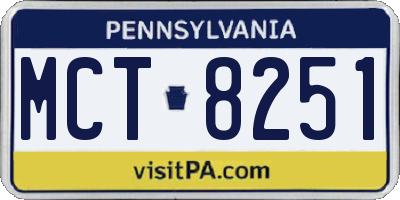 PA license plate MCT8251