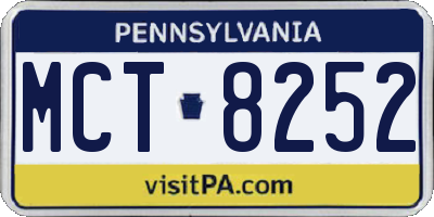 PA license plate MCT8252