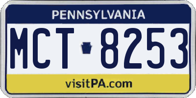 PA license plate MCT8253