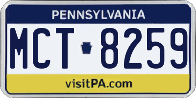 PA license plate MCT8259
