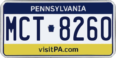 PA license plate MCT8260