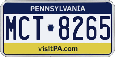 PA license plate MCT8265