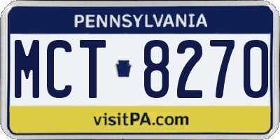 PA license plate MCT8270