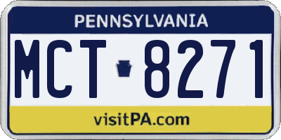 PA license plate MCT8271