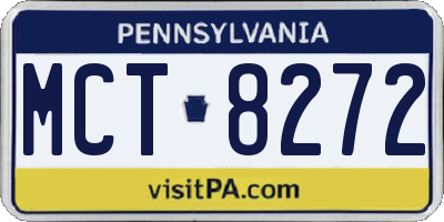 PA license plate MCT8272
