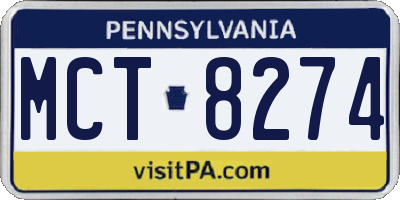 PA license plate MCT8274