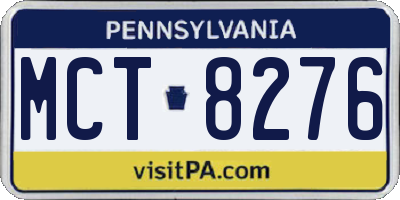 PA license plate MCT8276