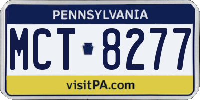 PA license plate MCT8277