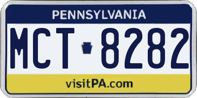 PA license plate MCT8282